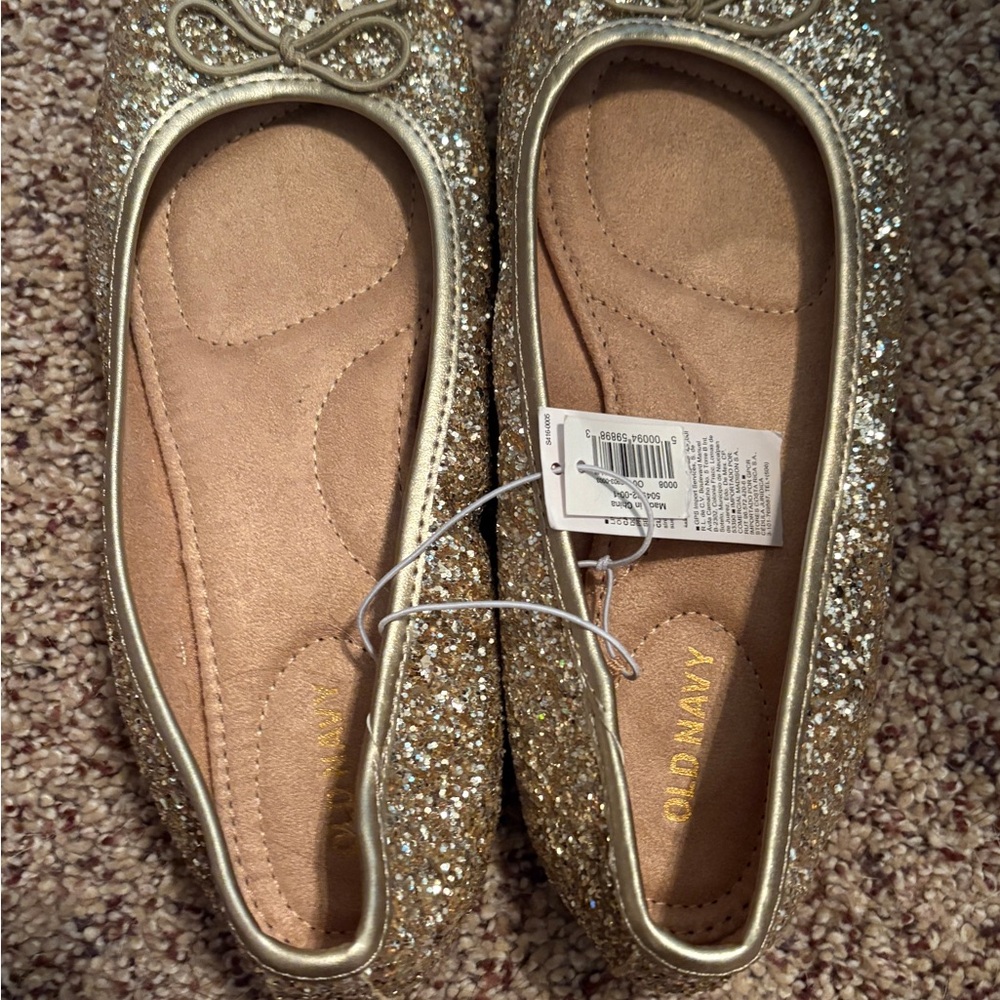 Old Navy Sparkling Gold Loafers